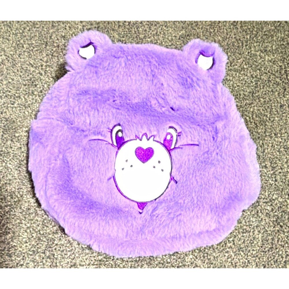 Care Bear Purple Faux Fur Round Shoulder Bag Satin Strap NWT A23